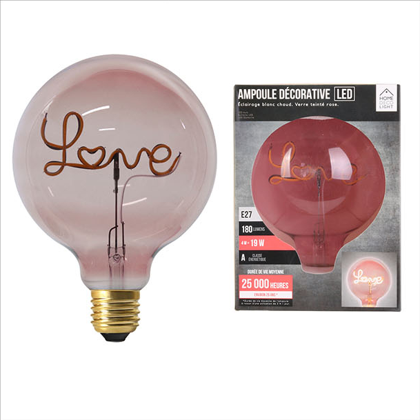 Lampe Led Love Ver Jau/Tr e27