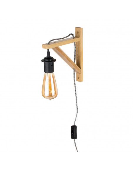 Applique murale - Bois et fil noir - Luminaire