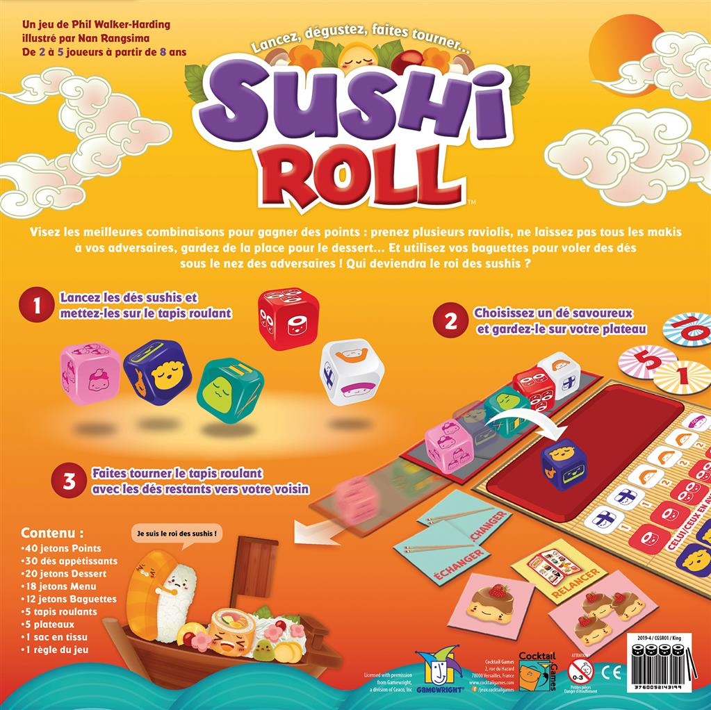 Jeu de société Sushi Roll - Cocktail Games - 2 à 5 joueurs - Dès 8
