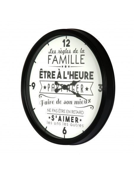 Horloge ronde - "La vie en famille" - D 50 cm