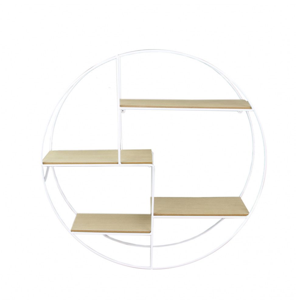 Étagère ronde filaire - 50 x 12 x 50 cm - Blanche