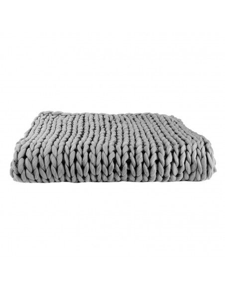 Plaid grosse maille - Chunky - 120 x 150 cm - Gris