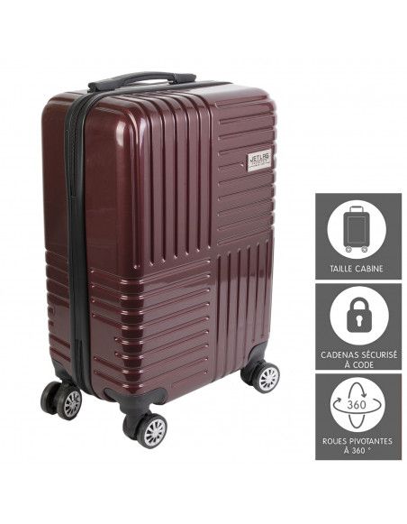 Valise cabine Madrid - Rouge bordeaux - 35 L