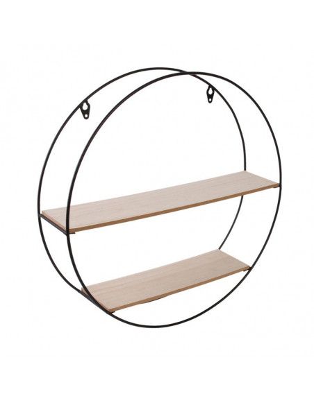 Étagère ronde bois et métal - D 40 cm