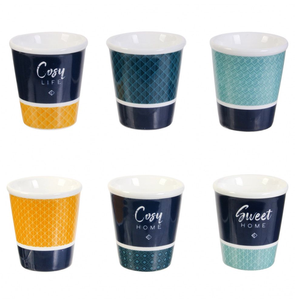 Coffret de 6 gobelets expresso - 7 cL - Cosy life