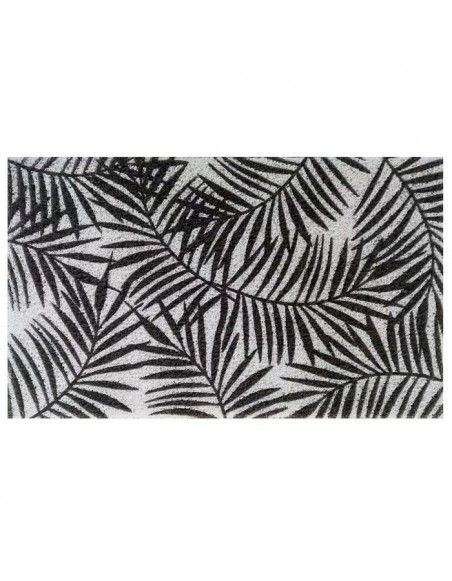 Tapis d'entrée - Rectangle - 45 x 75 cm - PVC herbarium - Noir et blanc