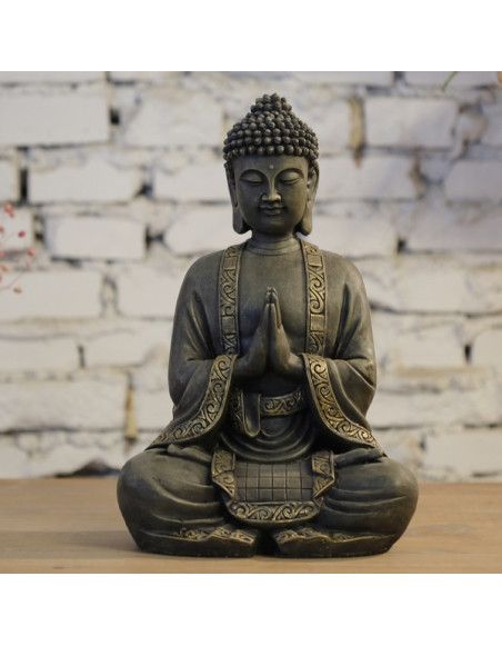 Grande statuette Bouddha méditation - L 25 x l 18 x H 40 cm