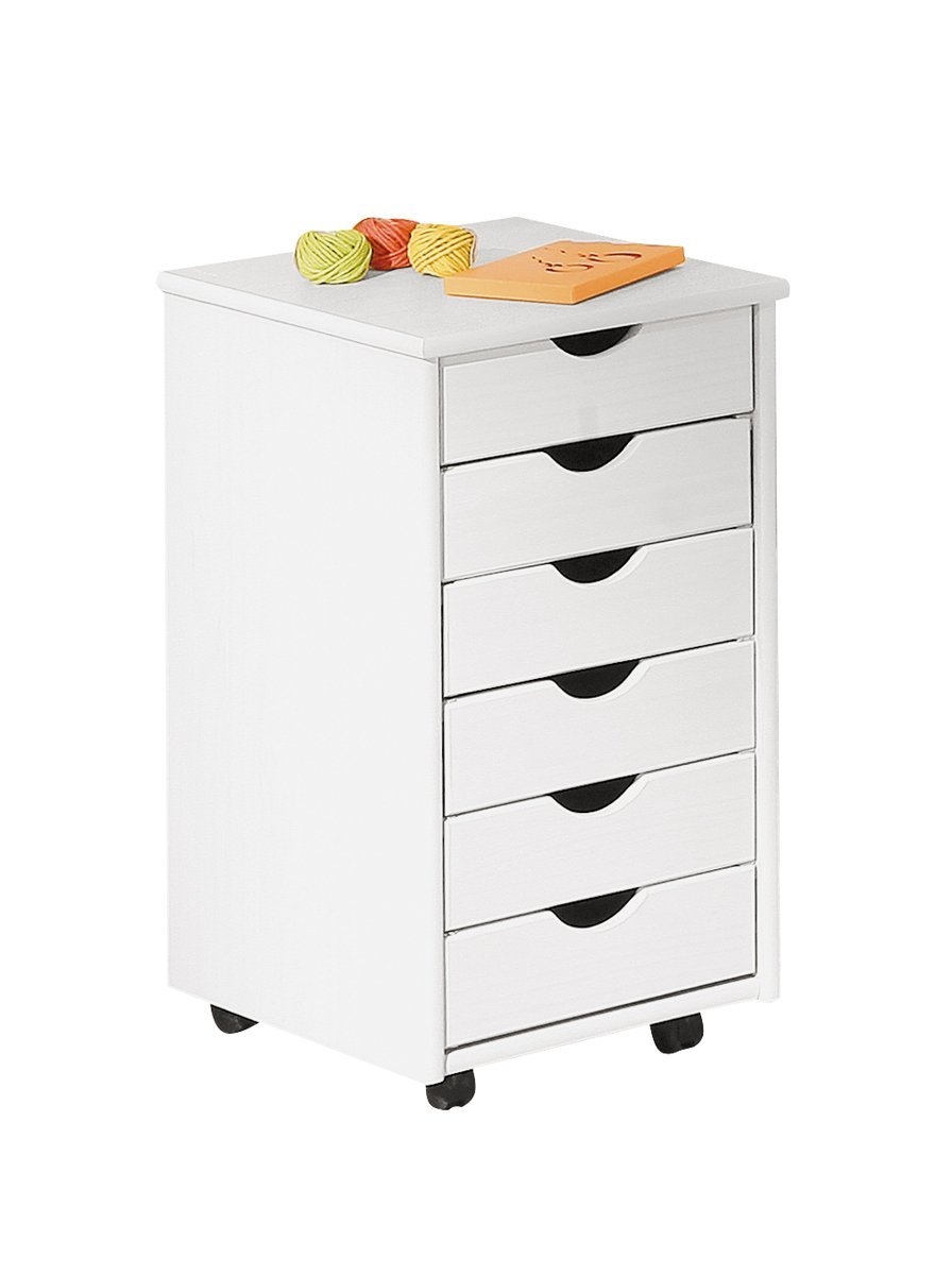 Caisson de bureau 4 tiroirs - blanc, Chambre et rangement