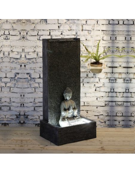 Grande fontaine XL Mur Bouddha - L 50 x l 30 x H 100 cm - Fibre de verre