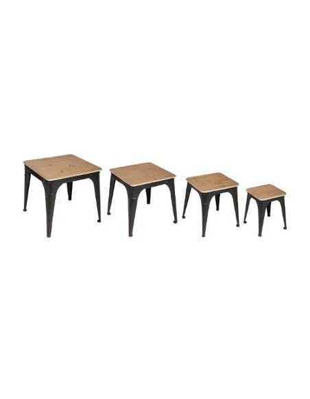 Set de 4 tables d'appoints Torof - Tailles différentes - Noir