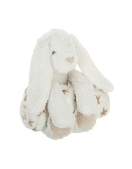 Doudou lapin + plaid - L 75 x l 100 cm - Blanc