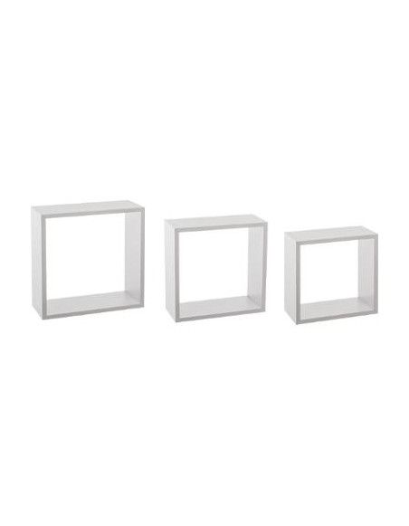 Lot de 3 grandes étagères Fixy cube - Tailles différentes - Blanc