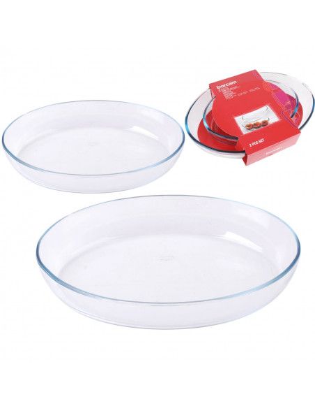 Lot de 2 plats ovales de cuisson en verre