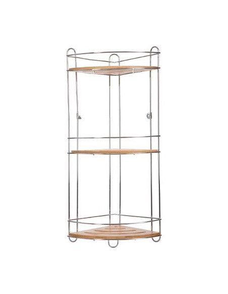 Étagère 3 niveaux en bambou - L 26,5 x P 19 x H 56 cm - Marron