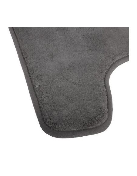 Tapis ultra doux contour WC - L 48 x l 48 cm - Gris