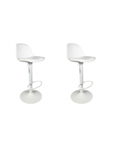 Lot de 2 chaises de bar - Isak - H 104 cm - Blanc