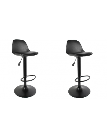 Lot de 2 chaises de bar - Isak - H 104 cm - Noir