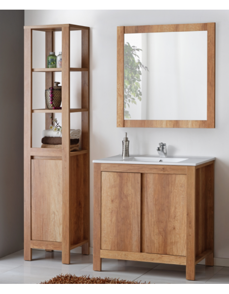 Ensemble meubles de salle de bain complet - Bois - 80 cm - Typical Oak