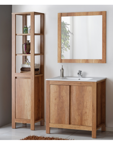 Ensemble meubles de salle de bain complet - Bois - 60 cm - Typical Oak