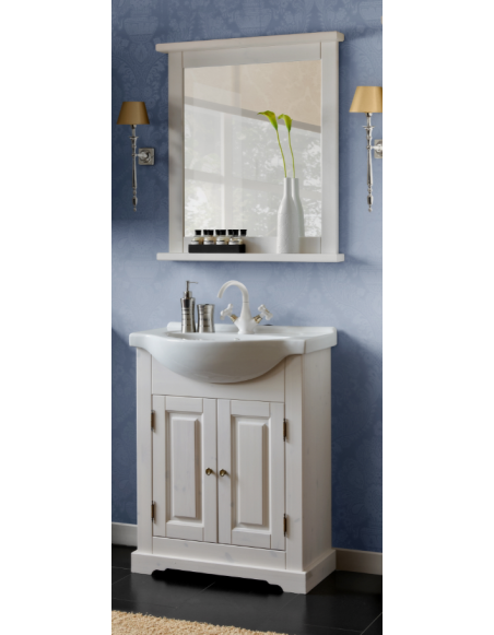 Ensemble meuble vasque + miroir - Bois - 65 cm - Sophie