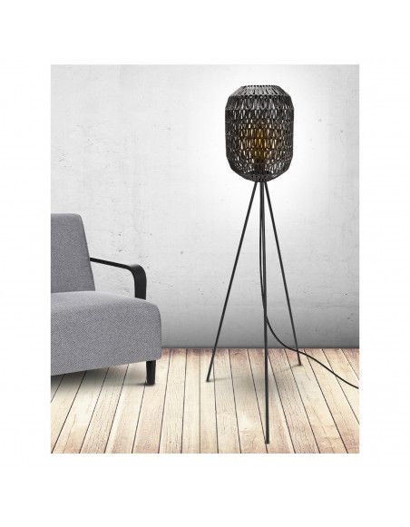 Lampadaire effet corde - D 68 x H 155 cm - Noir