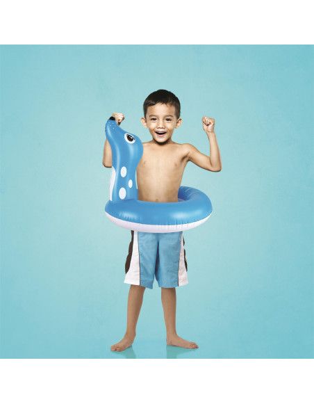 Bouée gonflable enfant otarie - 60 x 50 cm - 3+ ans -  Bleu