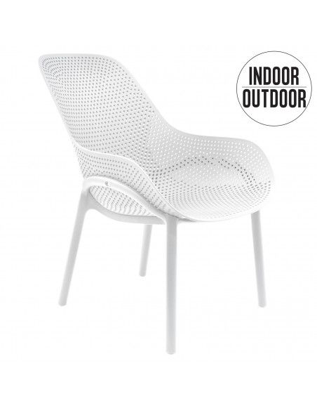 Fauteuil Malibu - L 77,5 x P 59 x H 82 cm - Blanc