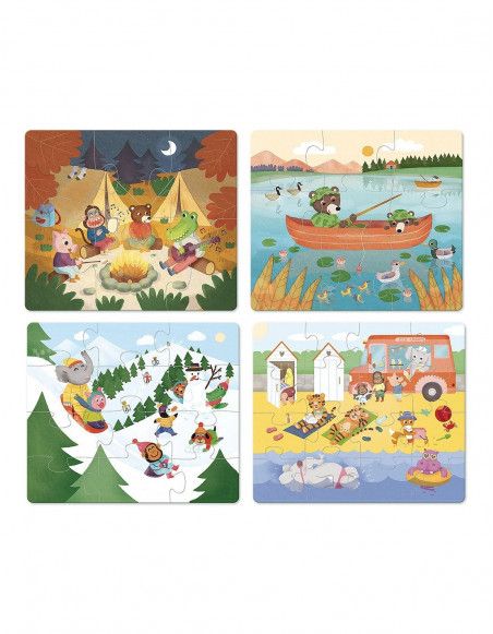 4 puzzles évolutifs - Les vacances - 2 ans +