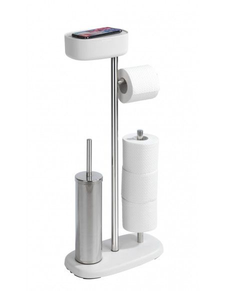 Combiné WC dérouleur papier et brosse WC - Rivazza - Blanc