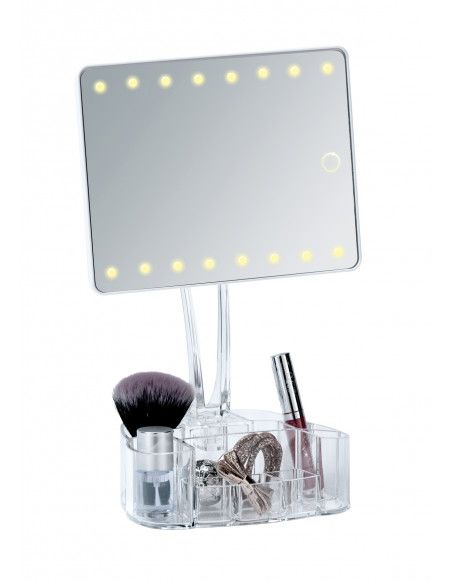 Miroir LED à poser avec organiseur Trenno