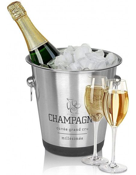 Seau à champagne - D 22 x H 21 cm - Acier inoxydable