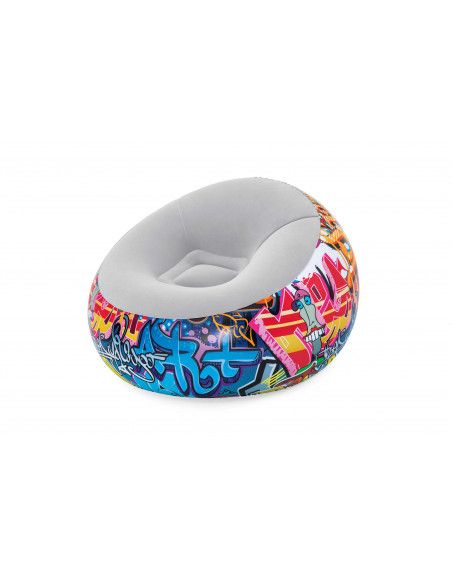 Fauteuil gonflable rond - Graffiti Inflate-a-Chair - 112 x 112 x 66 cm