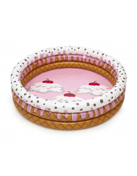 Piscine pataugeoire 3 anneaux gonflables ronde - Sundae Funday - 160 x 38 cm