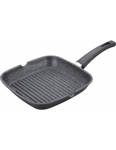 Grill avec revêtement en marbre - L 24 x l 24 cm - Noir