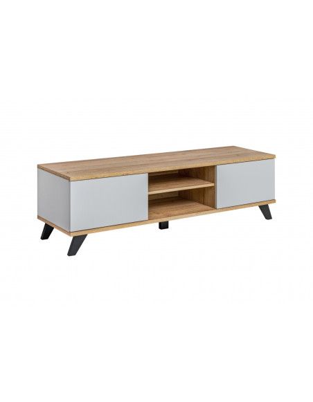 Banc TV Bogota - L 160 x P 45 x H 45 - Beige et blanc