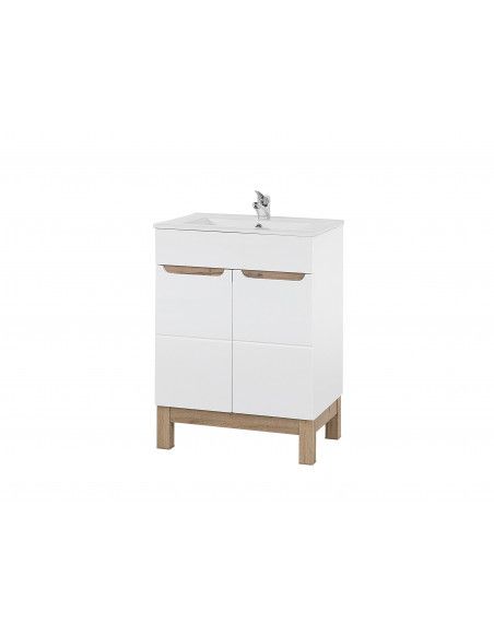 Ensemble sous-vasque + vasque - Blanc - 60 cm - Bali