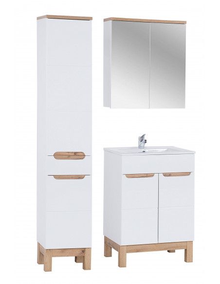 Ensemble meubles de salle de bain complet - Blanc - 60 cm - Cintra White