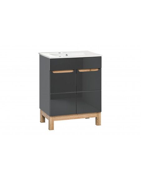 Ensemble sous-vasque + vasque - Gris - 60 cm - Cintra Graphit