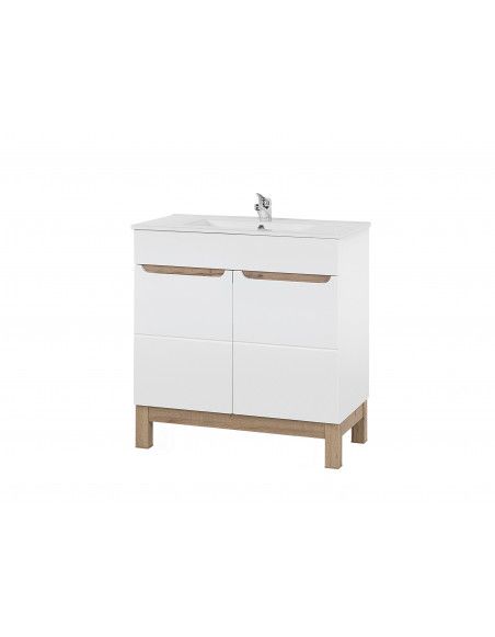 Ensemble sous-vasque + vasque - Blanc - 80 cm - Cintra White