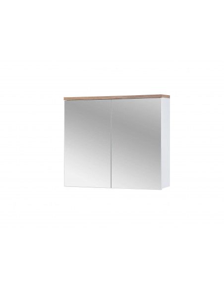 Cabinet de salle de bain avec miroir -  70 x 80 x 20 cm -  Cintra White