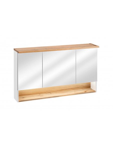 Cabinet de salle de bain avec miroir avec LED -  70 x 120 x 25 cm - Caraïbe White