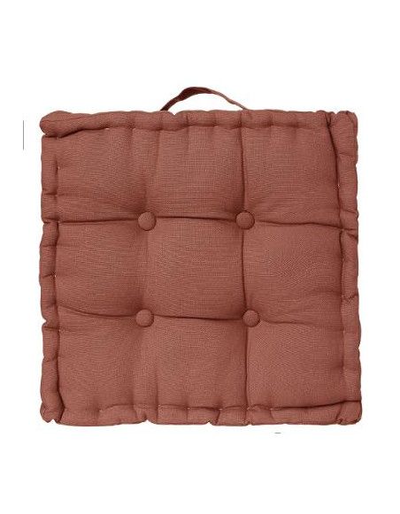 Coussin de sol - L 40 x l 40 x H 8 cm - Orange