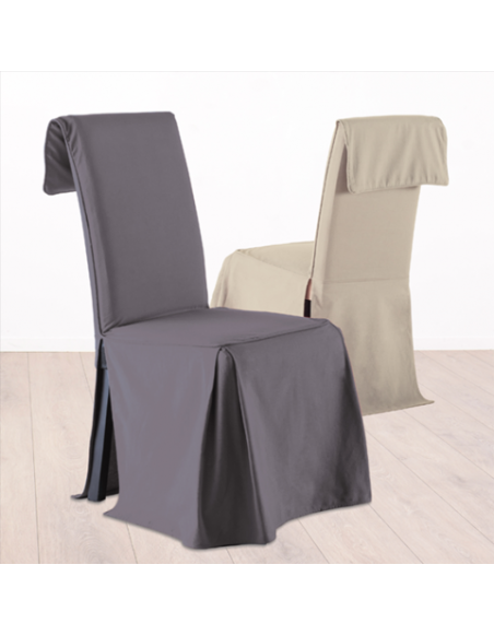 Housse de chaise ajustable - Gris foncé - 100% coton
