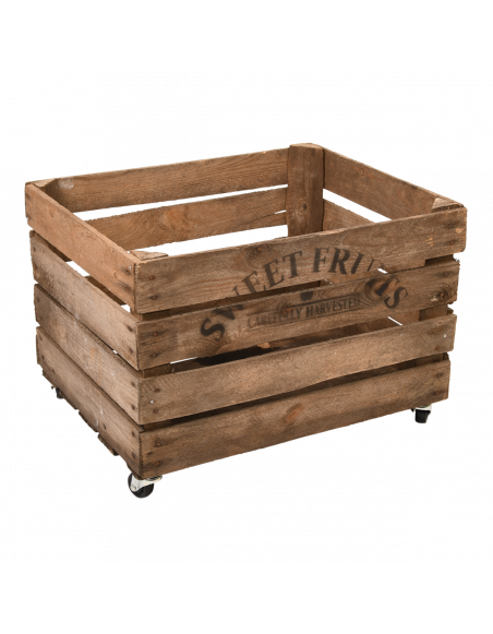 Cageot de pommes - L 40 x l 49,5 x H 35,2 cm - Bois