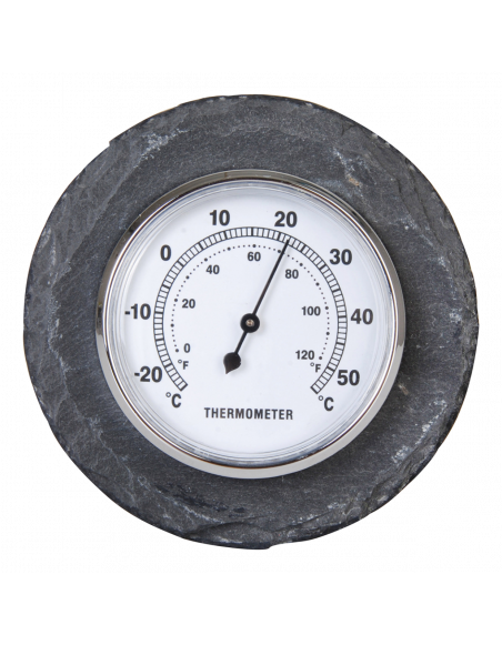 Thermomètre rond - D 10 cm - Schiste