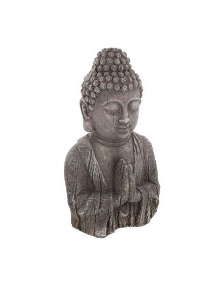Bouddha effet bois - H 48 cm - Gris
