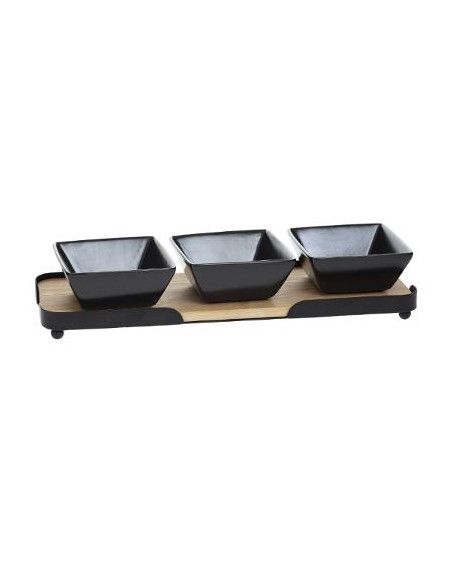 Set apéritif - L 10.5x l 30.5x H 6 cm - Bambou