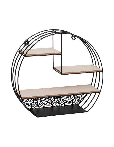 Étagère murale ronde - H 36 cm - Noir