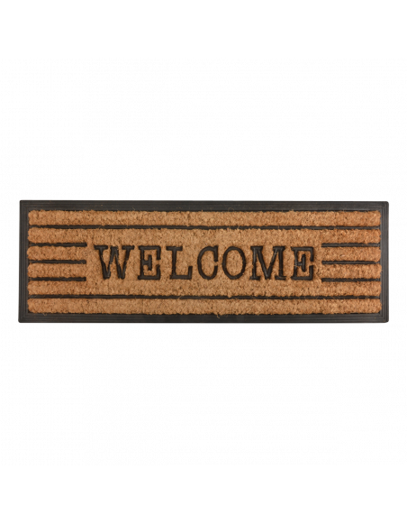 Tapis en coco et caoutchouc - 75 x 25 cm - Welcome