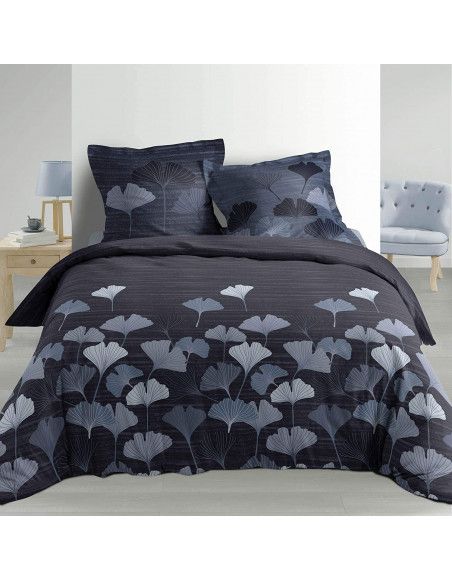 Parure de couette en percale 3 pièces 78 fils - 260 x 240 cm - Alix